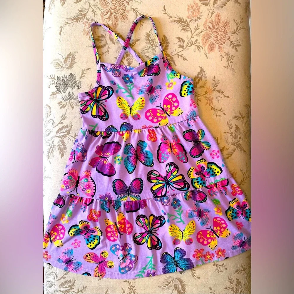 NWT The Children’s Place Girls Butterfly Cross Back Dress Size 5/6